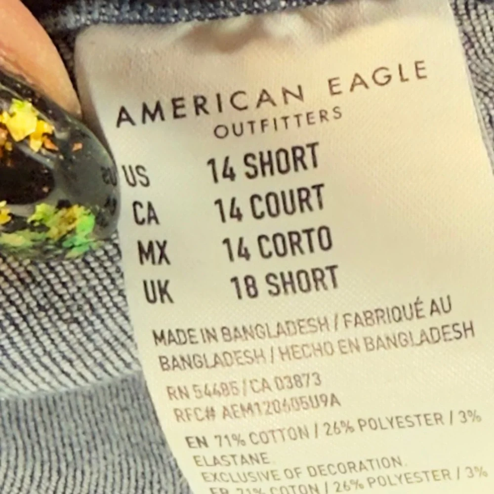 American Eagle Hi-rise jeggings Cargo Denim Pants w!Utility Pockets so 14 short - Picture 6 of 7